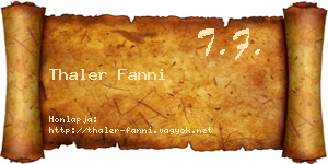 Thaler Fanni névjegykártya