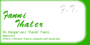 fanni thaler business card
